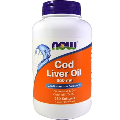 Антиоксидант NOW COD Liver Oil 1000 мг 250 капсул