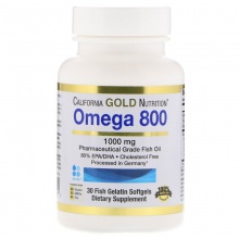 Антиоксидант California Gold Nutrition Omega 800 1000 мг 30 капсул