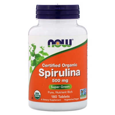 Витамины NOW SPIRULINA 500мг 180 таблеток