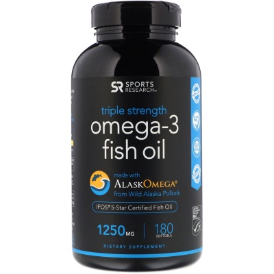 Антиоксидант Sports Research omega-3 fish oil 1250 мг 180 капс