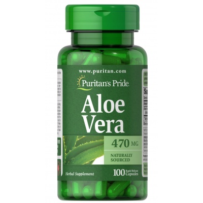 Витамины Puritan’s Pride Aloe Vera 470 мг 100 капсул