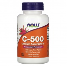  NOW Calcium Ascorbate Vitamine C-500 100 