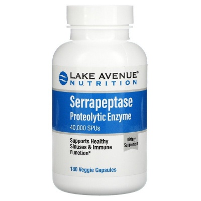 Специальный препарат Lake Avenue Nutrition серрапептаза 40000 SPU 180 капсул