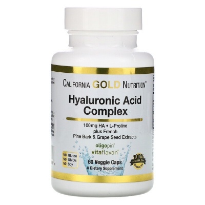 Гиалуроновая кислота California Gold Nutrition Hyaluronic Acid Complex 60 капсул