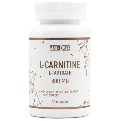 Л-карнитин Matrix Labs L-Carnitine L-Tartrate 800 мг 90 капсул