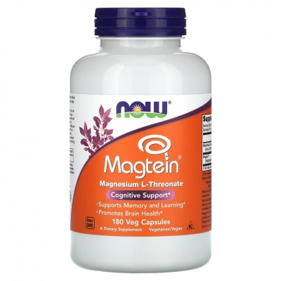 Витамины NOW Magtein 180 капсул